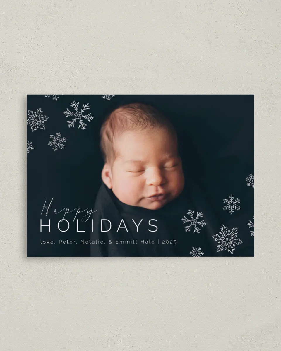 This is a 4" x 5.6" Christmas Card called Winter Snow printed in full color on Premium Smooth paper