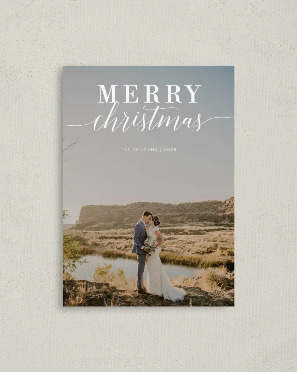 This is a 4" x 5.6" Christmas Card called Mod Tidings printed in full color on Premium Smooth paper