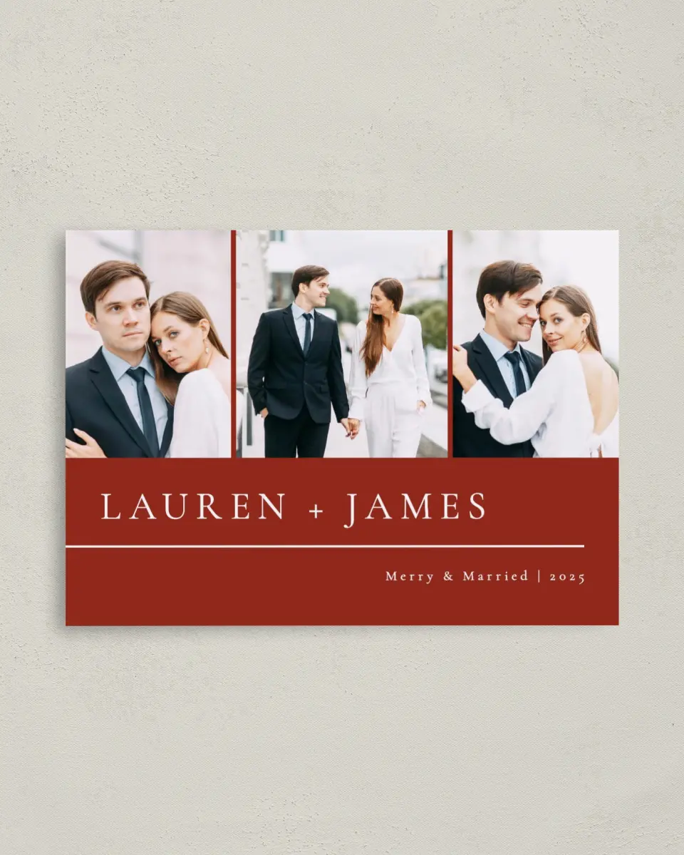 This is a 4" x 5.6" Christmas Card called Expanded Names printed in full color on Premium Smooth paper