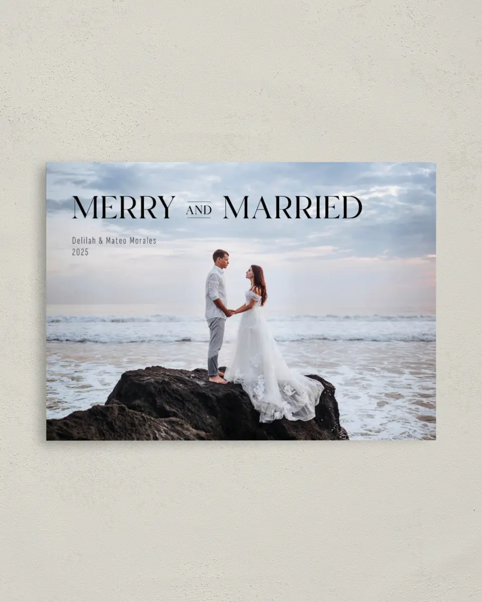 This is a 4" x 5.6" Christmas Card called Merry Panorama printed in full color on Premium Smooth paper