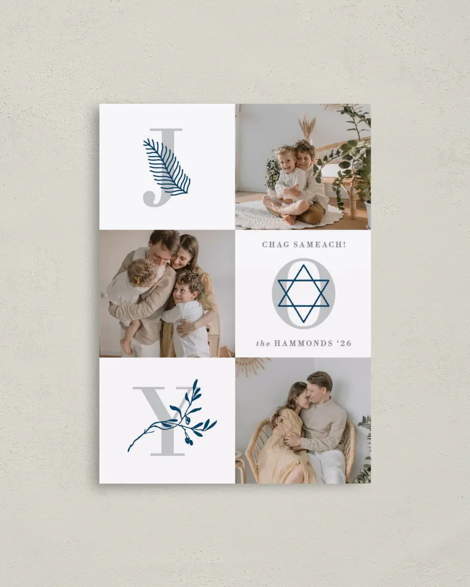 This is a 4" x 5.6" Hanukkah Card called Olive the Joy printed in full color on Premium Smooth paper