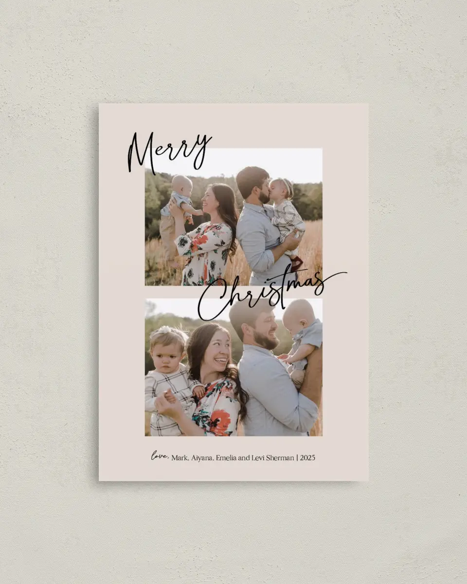 This is a 4" x 5.6" Christmas Card called Good Tidings printed in full color on Premium Smooth paper
