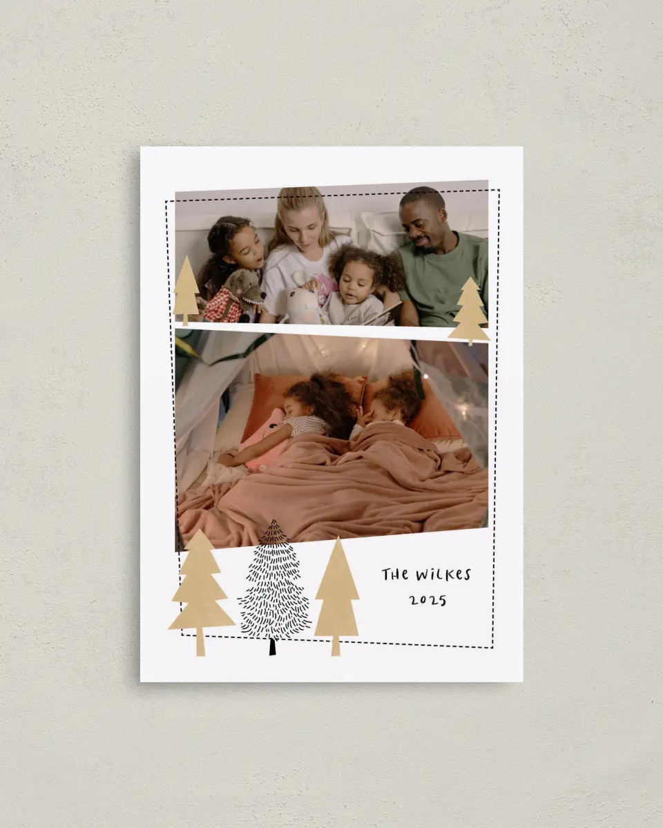 This is a 4" x 5.6" Christmas Card called Sweet Forest printed in full color on Premium Smooth paper