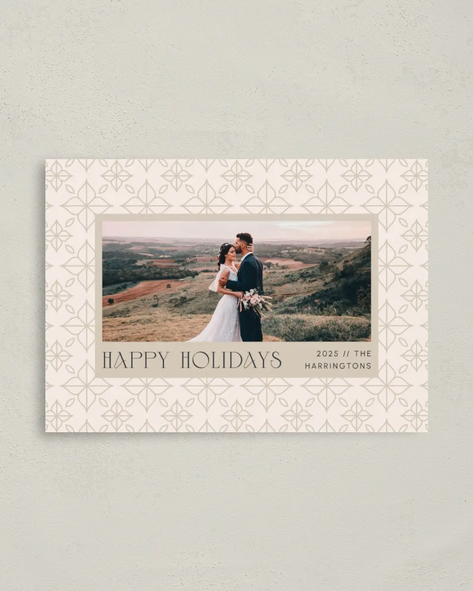 This is a 4" x 5.6" Christmas Card called Harmonius Holiday printed in full color on Premium Smooth paper