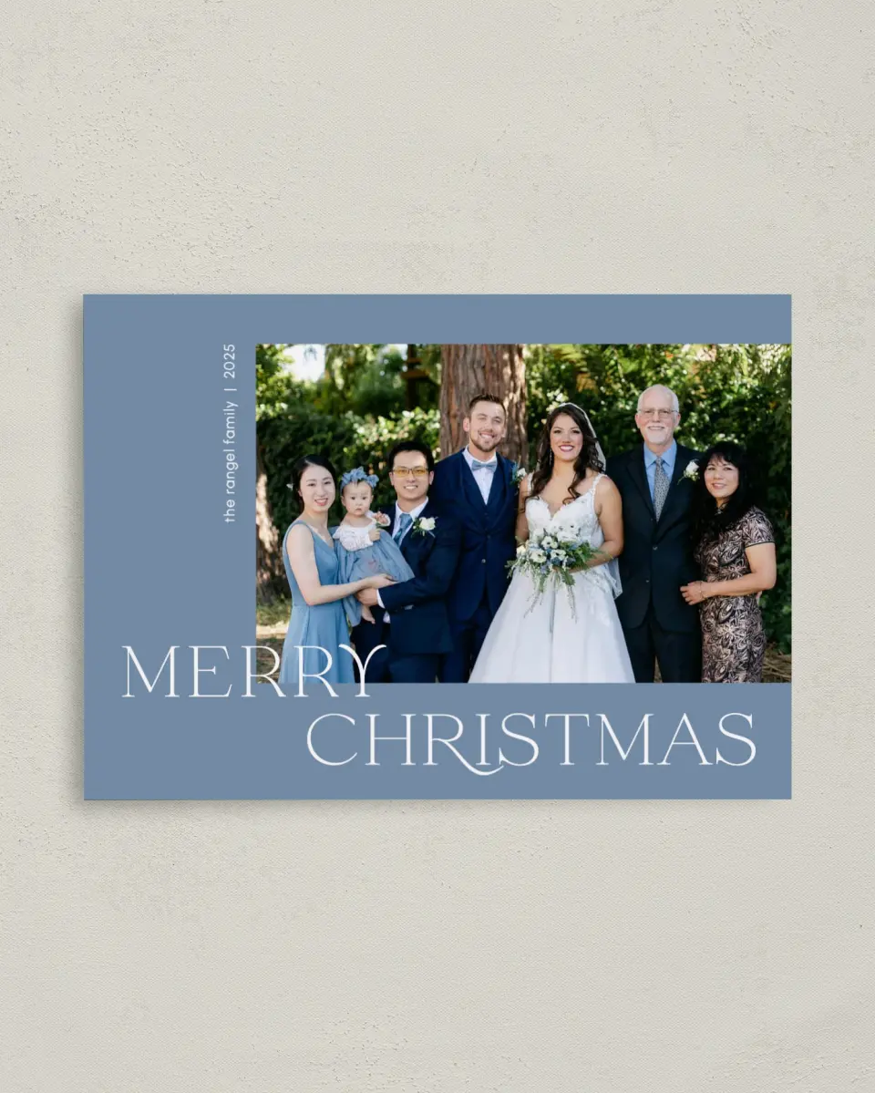 This is a 4" x 5.6" Christmas Card called Splendid Sentiment printed in full color on Premium Smooth paper
