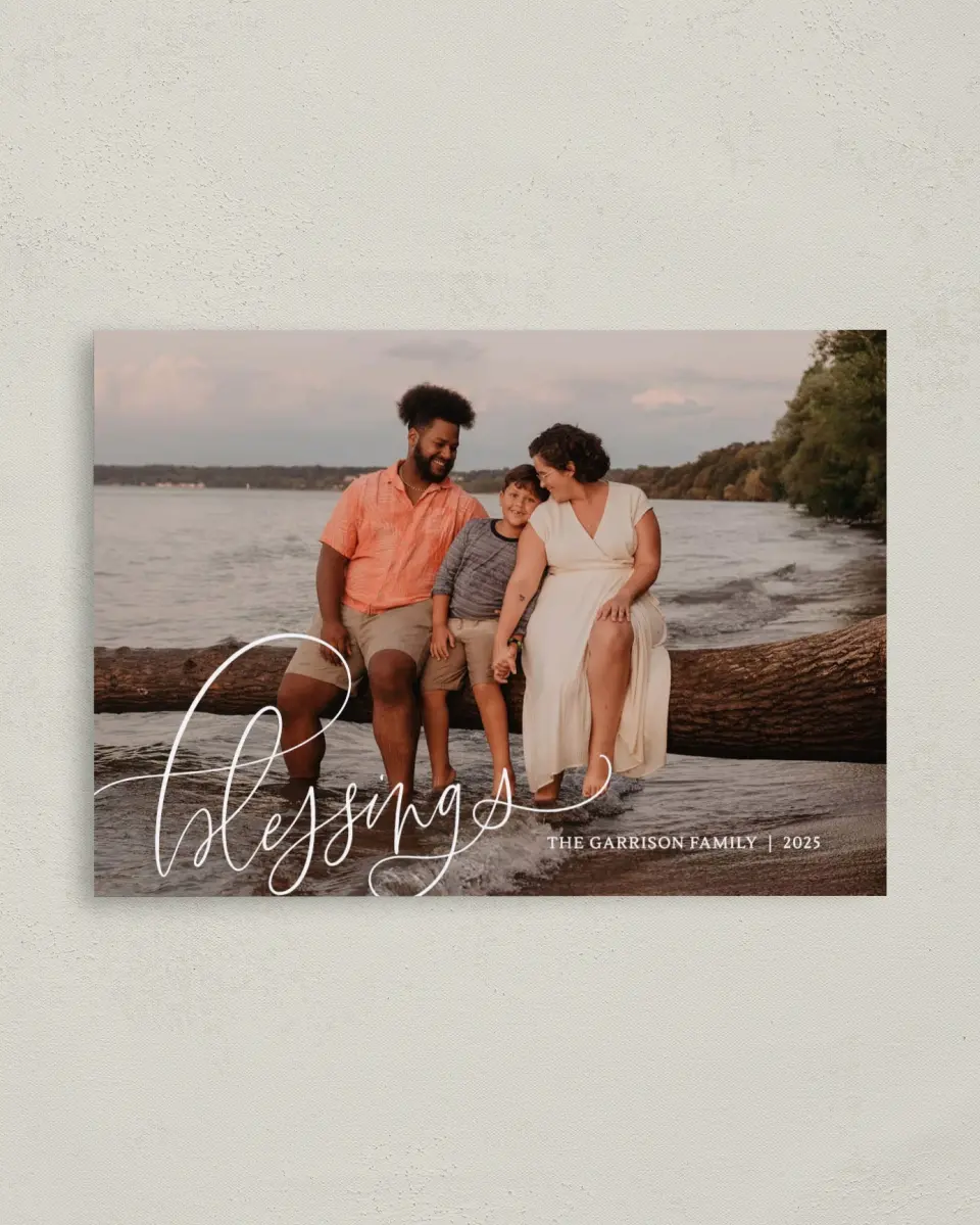 This is a 4" x 5.6" Christmas Card called Blessings Abound printed in full color on Premium Smooth paper