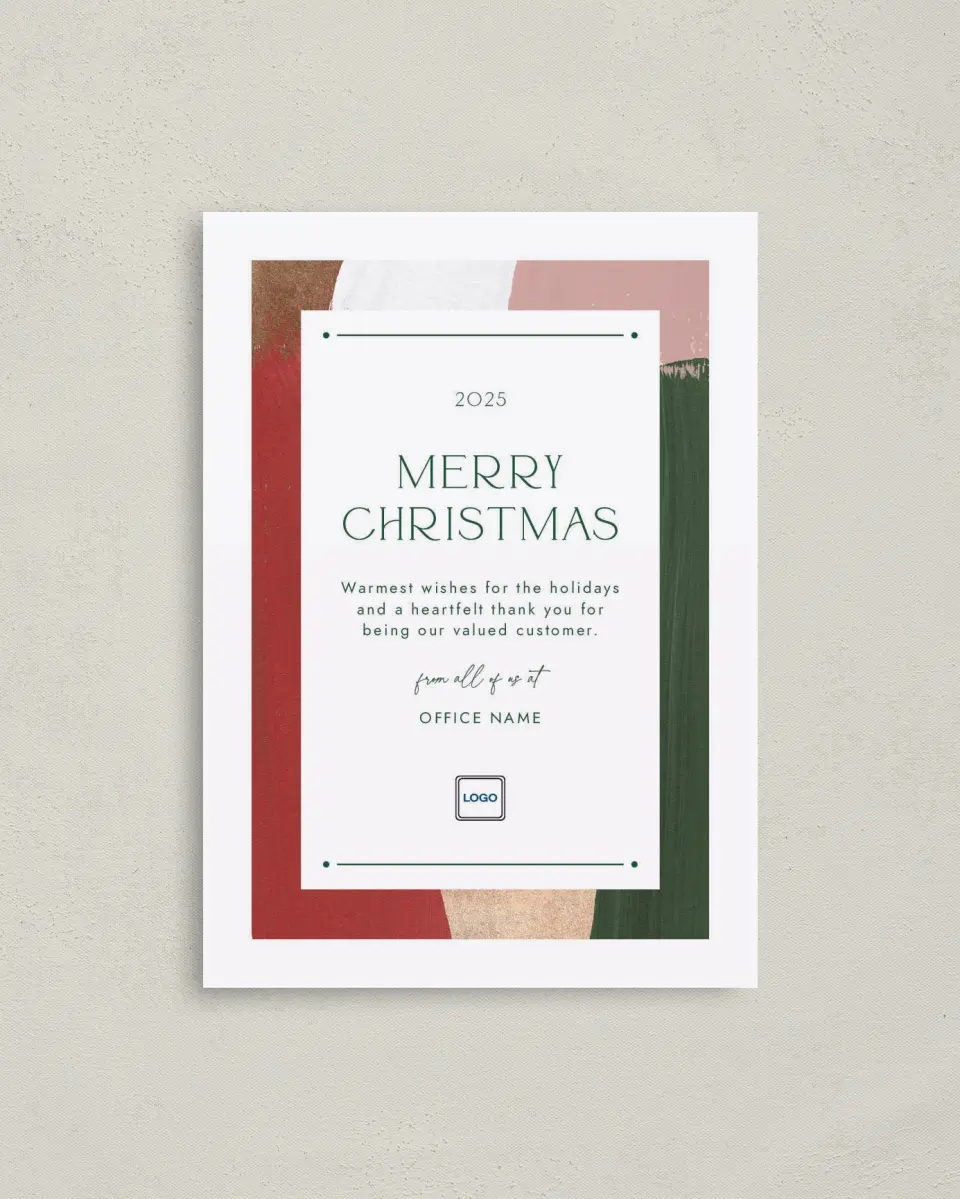 This is a 4" x 5.6" Christmas Card called Simple Christmas printed in full color on Premium Smooth paper