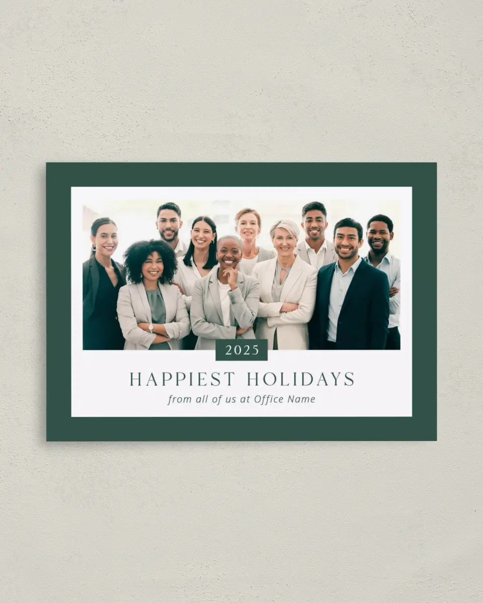 This is a 4" x 5.6" Christmas Card called Team Christmas printed in full color on Premium Smooth paper