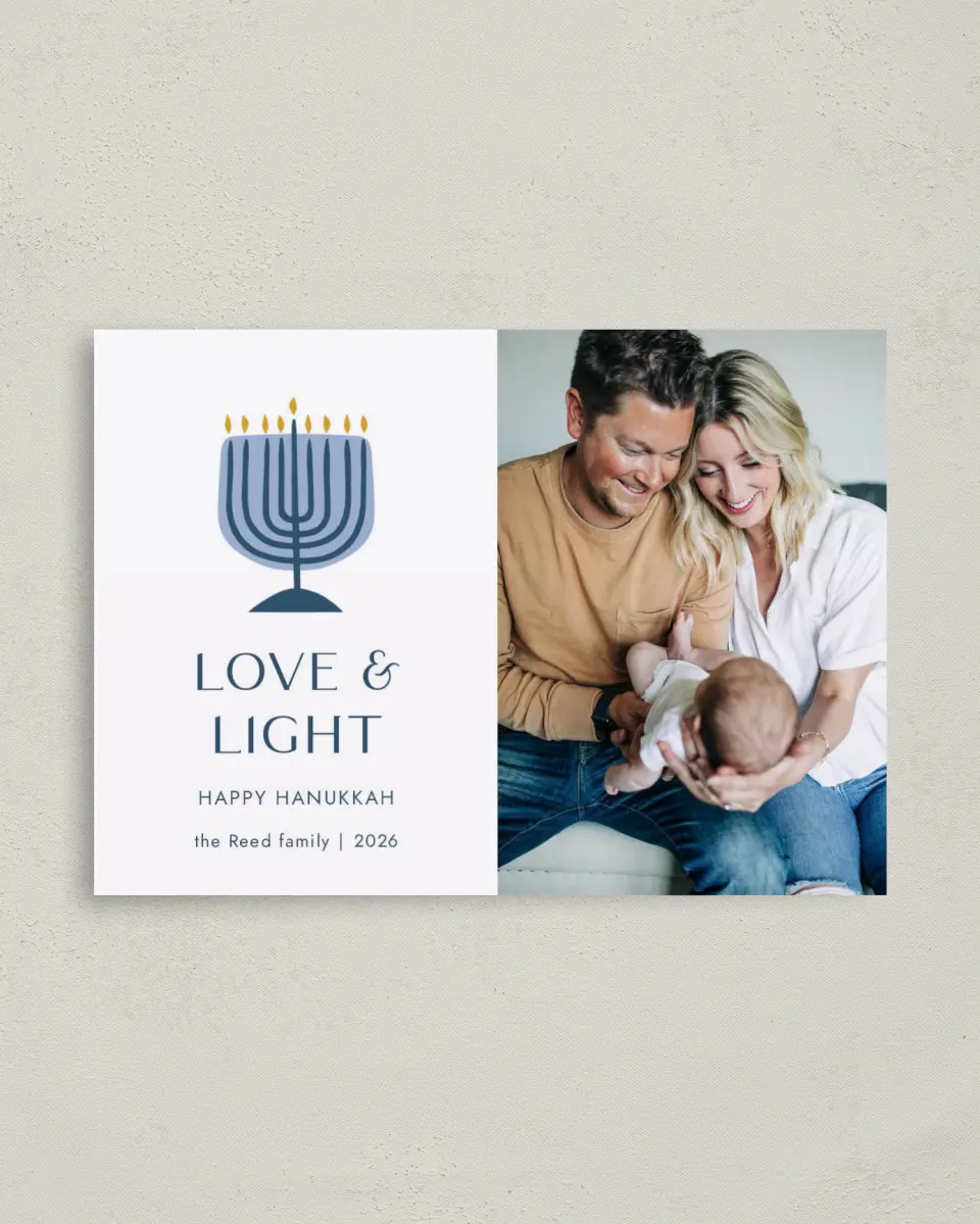 This is a 4" x 5.6" Hanukkah Card called Hanukkah Blessing printed in full color on Premium Smooth paper