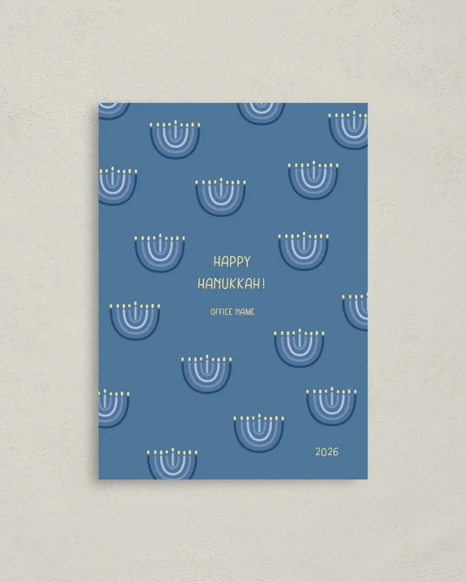 This is a 4" x 5.6" Christmas Postcard called Hanukkah Serenity printed in full color on Premium Smooth paper