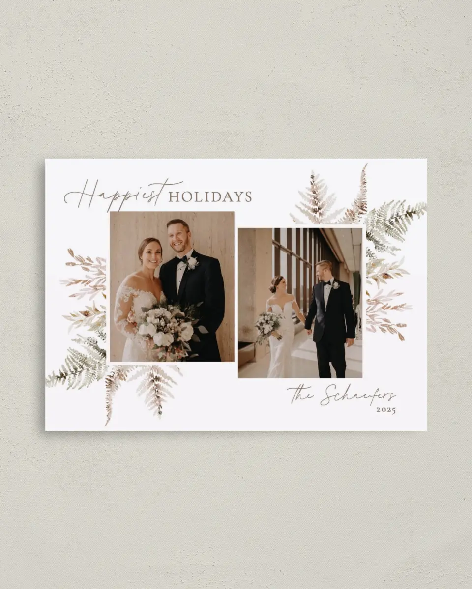 This is a 4" x 5.6" Christmas Card called Soft Serenity printed in full color on Premium Smooth paper