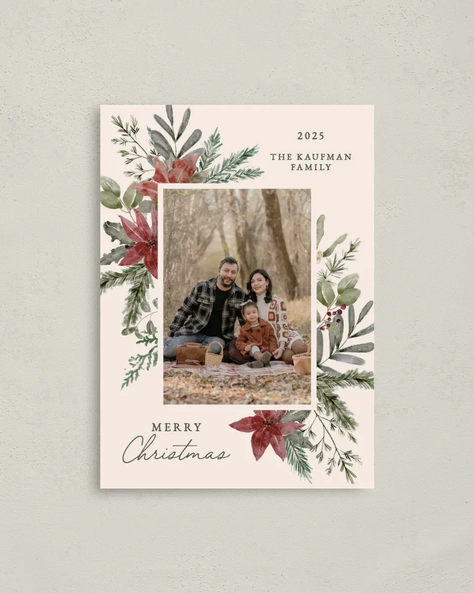 This is a 4" x 5.6" Christmas Card called Ethereal Winter printed in full color on Premium Smooth paper