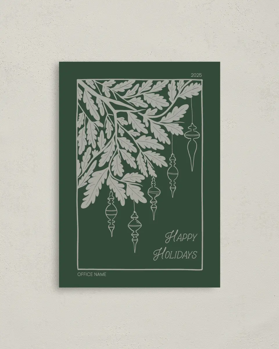 This is a 4" x 5.6" Christmas Card called Seasonal Sketch printed in full color on Premium Smooth paper