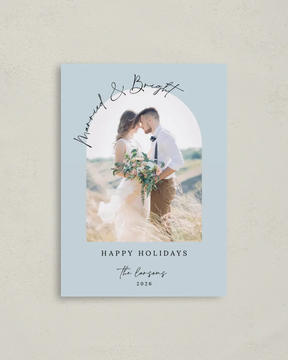This is a 4" x 5.6" Christmas Card called Forever Bright printed in full color on Premium Smooth paper