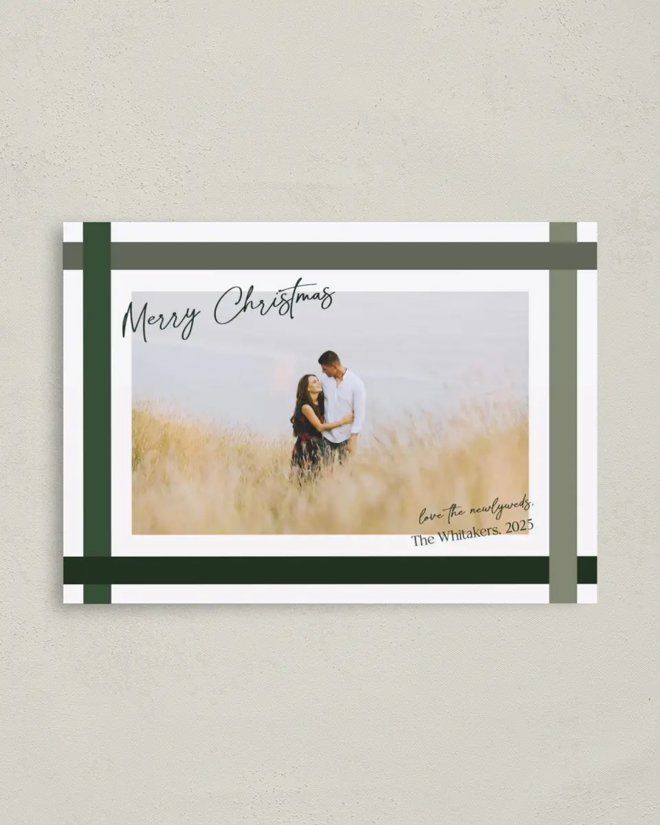 This is a 4" x 5.6" Christmas Card called Holiday Love printed in full color on Premium Smooth paper