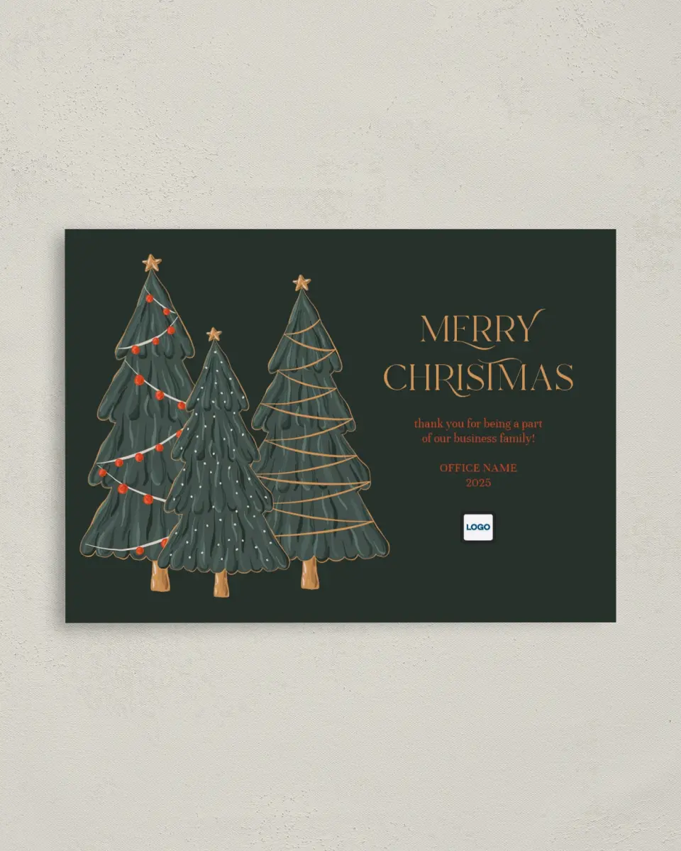 This is a 4" x 5.6" Christmas Card called Starry and Bright printed in full color on Premium Smooth paper