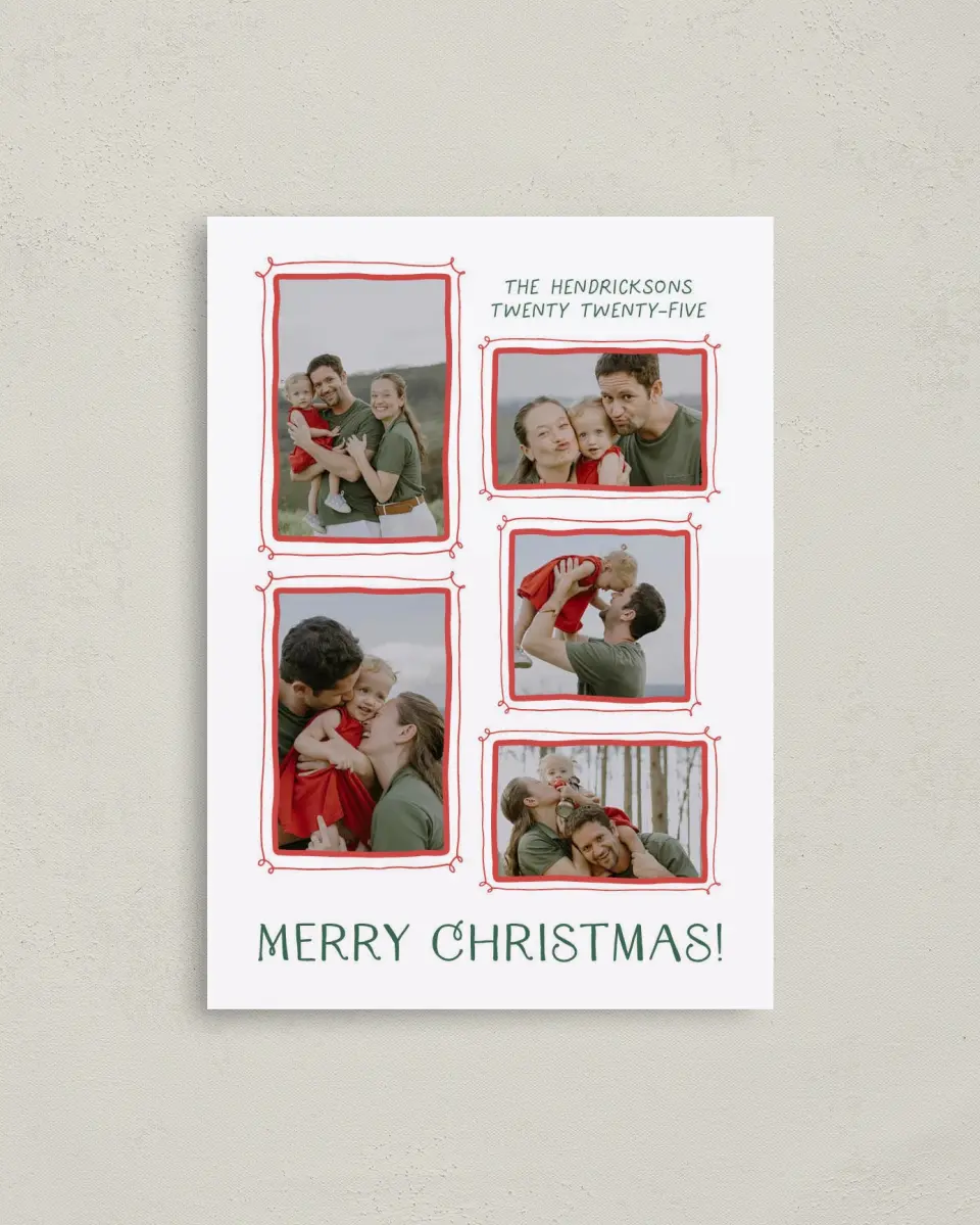 This is a 4" x 5.6" Christmas Card called Christmas Collage printed in full color on Premium Smooth paper