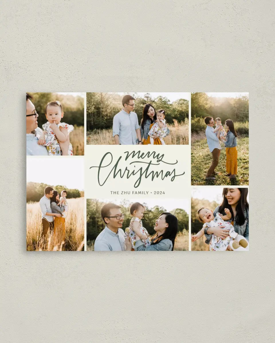 This is a 4" x 5.6" Christmas Postcard called Captured Cheer printed in full color on Premium Smooth paper