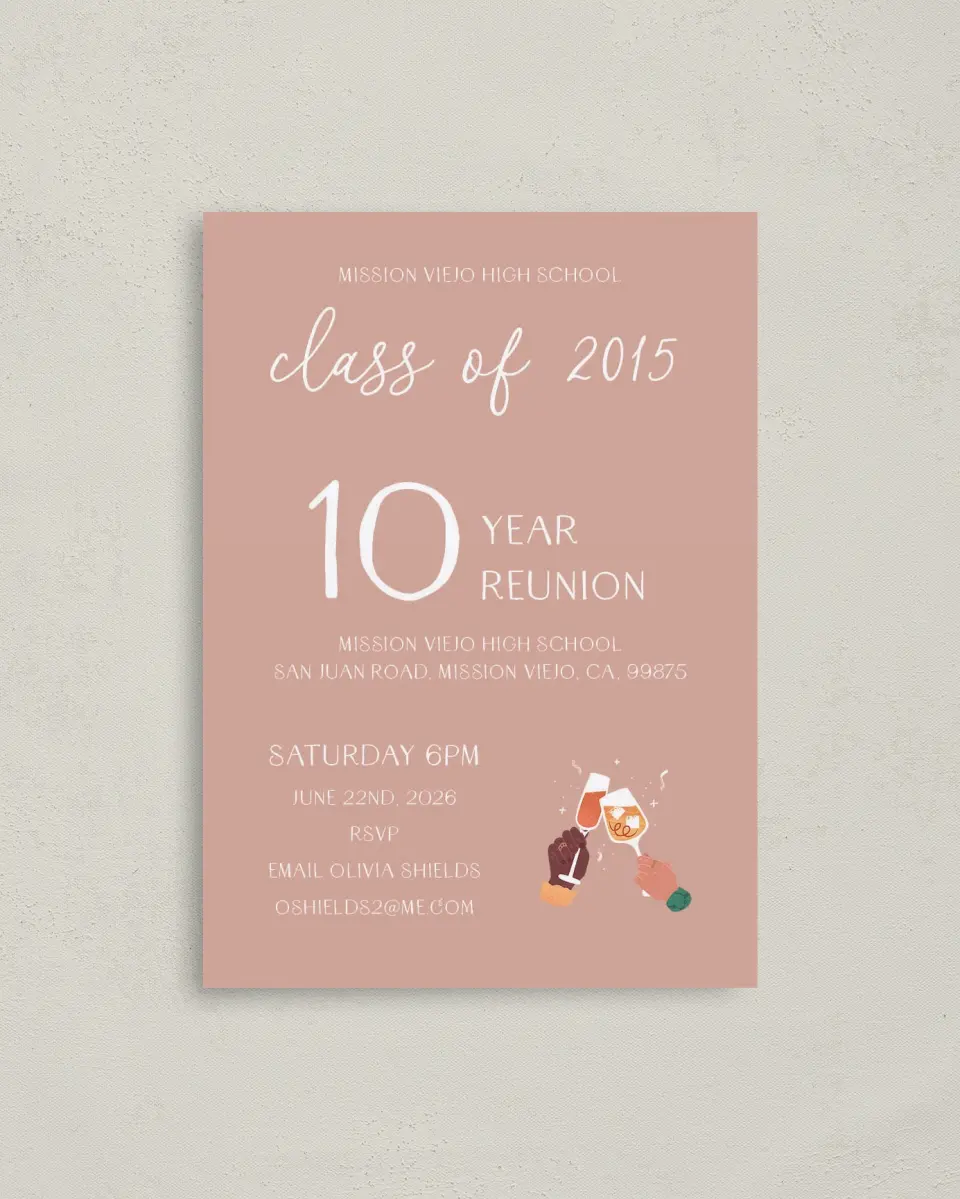 This is a 4" x 5.6" Class Reunion called Beautiful Belonging printed in full color on Soft Touch Finish paper