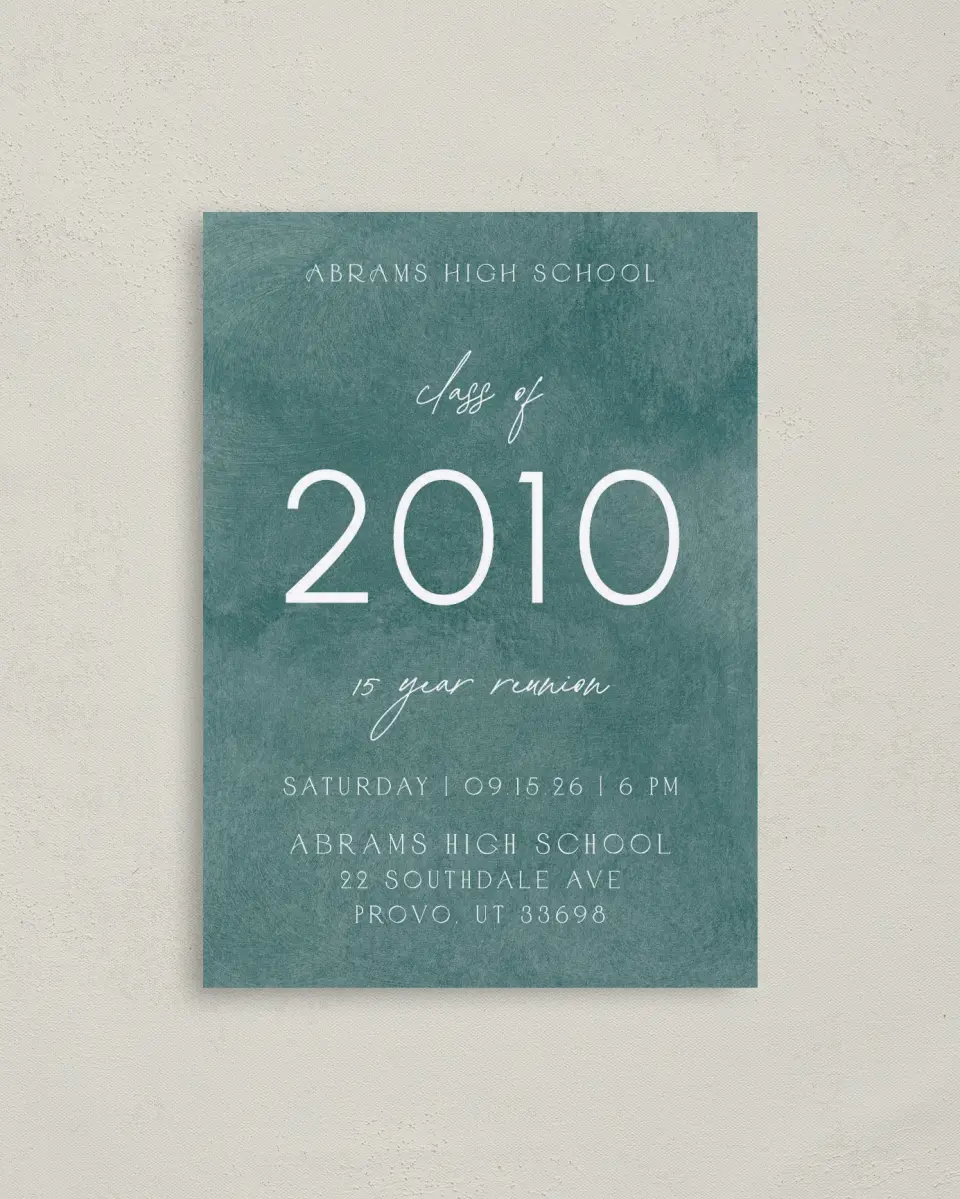 This is a 4" x 5.6" Class Reunion called Blended Bonds printed in full color on Soft Touch Finish paper