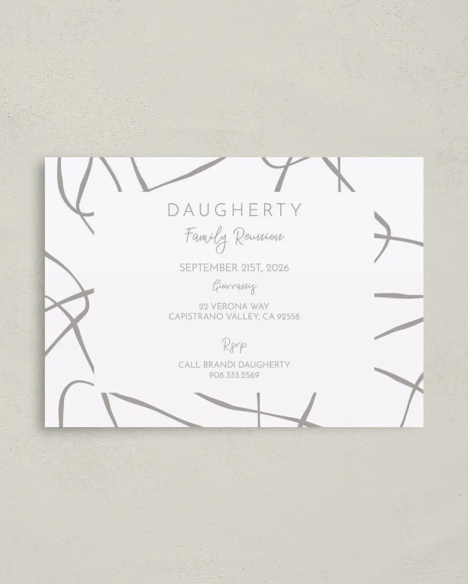 This is a 4" x 5.6" Family Reunion called Constantly Connected printed in full color on Soft Touch Finish paper