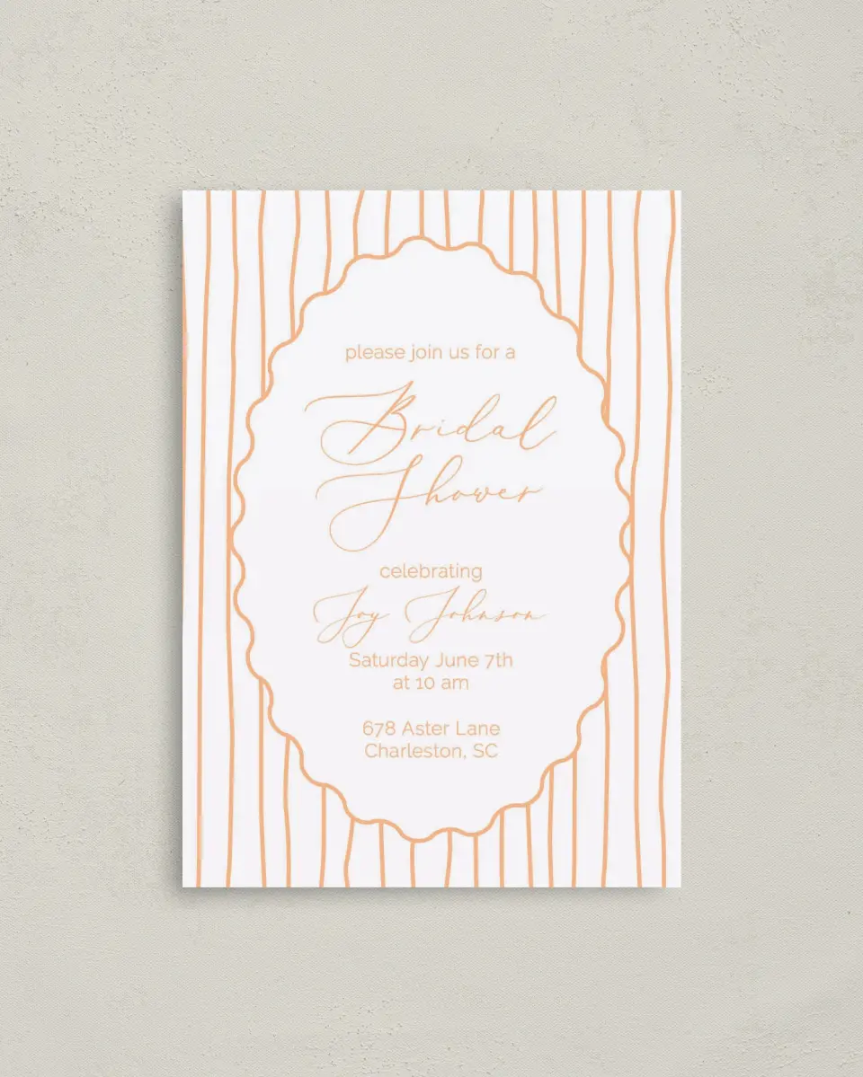 This is a 4" x 5.6" Bridal Shower Invitation Postcard called Vintage Beauty printed in full color on Soft Touch Finish paper