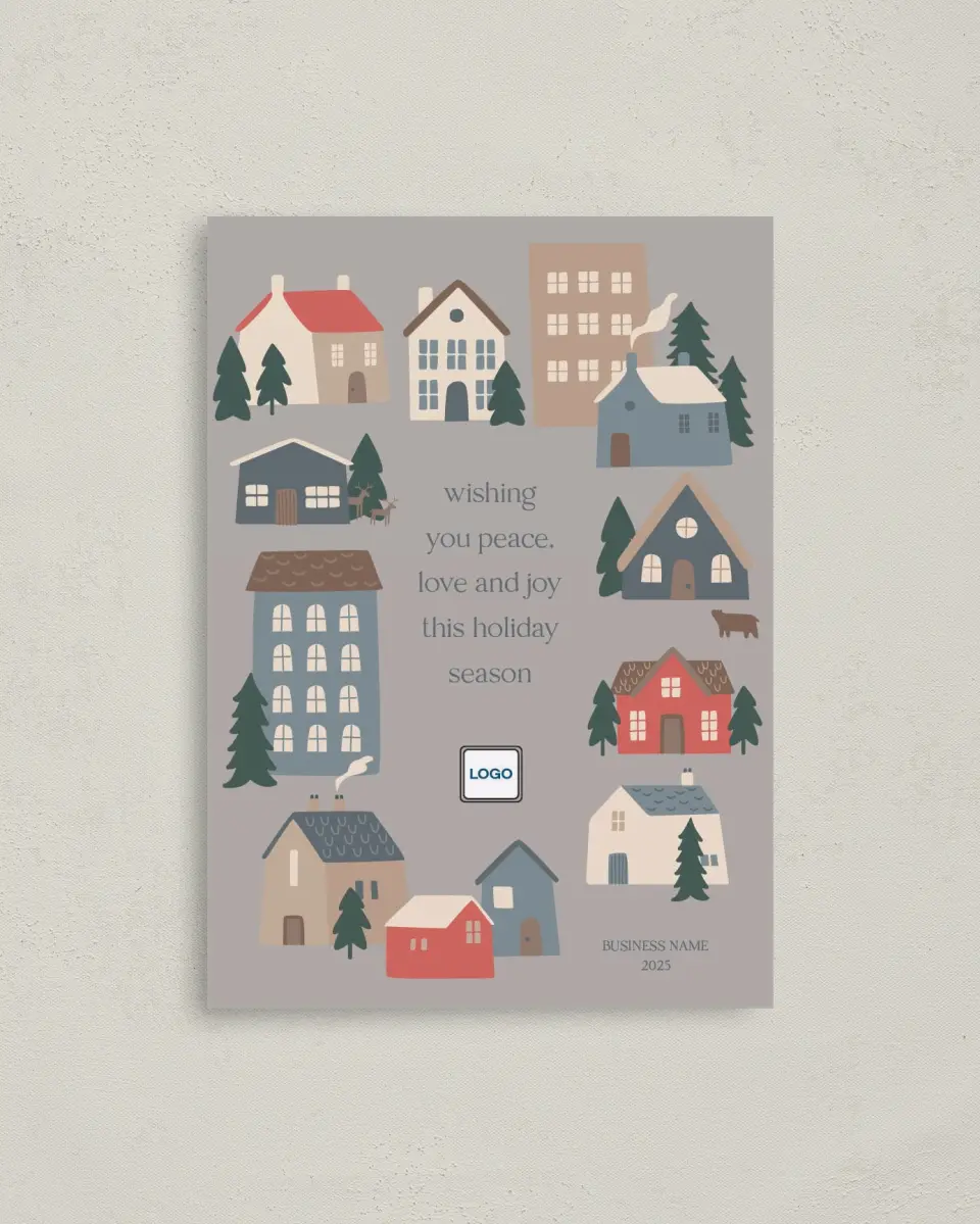 This is a 4" x 5.6" Christmas Card called Glorious Homes printed in full color on Premium Smooth paper