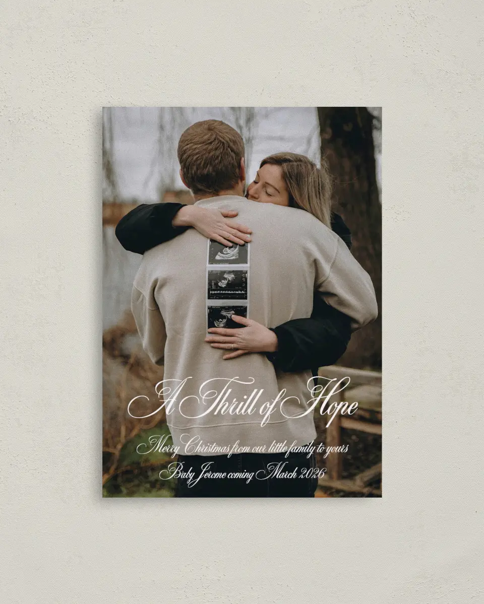 This is a 4" x 5.6" Christmas Card called A Thrill of Hope printed in full color on Premium Smooth paper