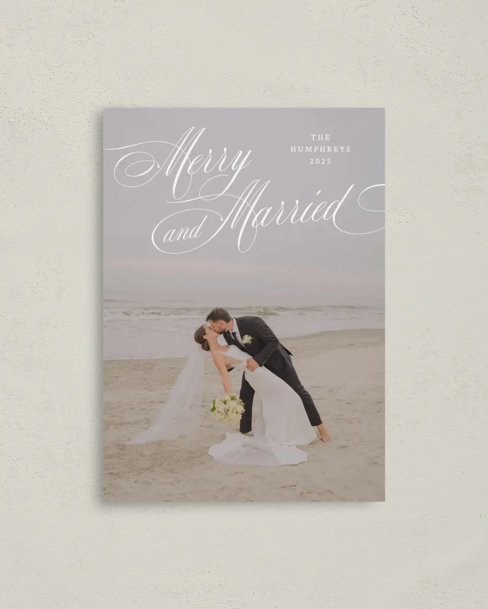 This is a 4" x 5.6" Christmas Card called Grand Holiday printed in full color on Premium Smooth paper