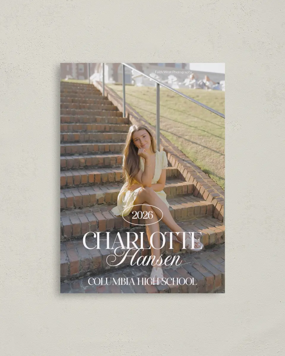 This is a 4" x 5.6" Graduation Announcement Postcard called Retro Grad printed in full color on Soft Touch Finish paper