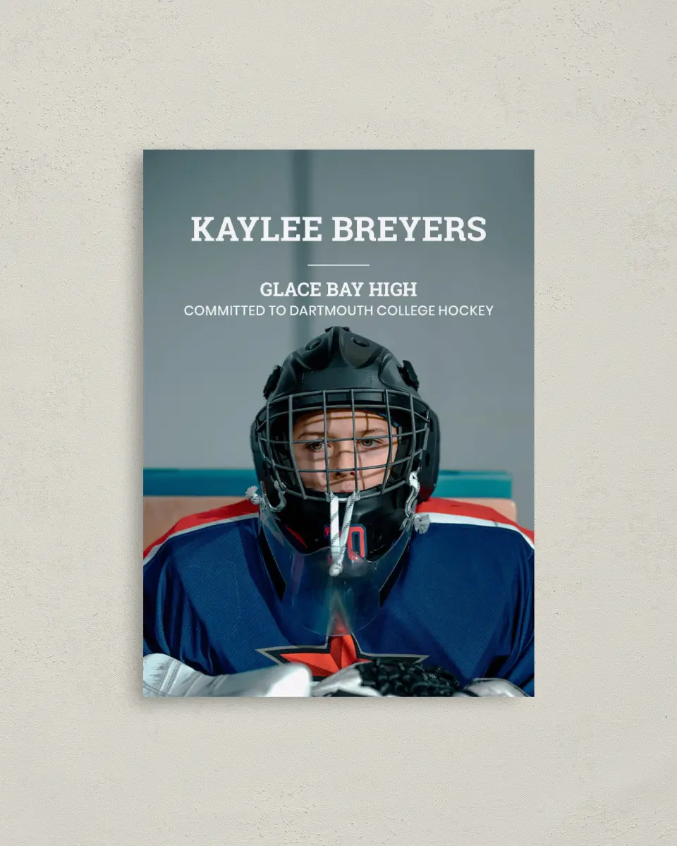 This is a 4" x 5.6" Graduation Announcement Postcard called Sports Graduate printed in full color on Soft Touch Finish paper