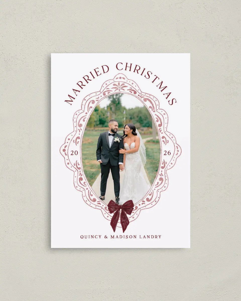 This is a 4" x 5.6" Christmas Card called Folk Filigree printed in full color on Premium Smooth paper