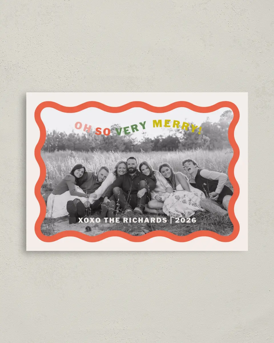 This is a 4" x 5.6" Christmas Card called Oh So Very Merry printed in full color on Premium Smooth paper
