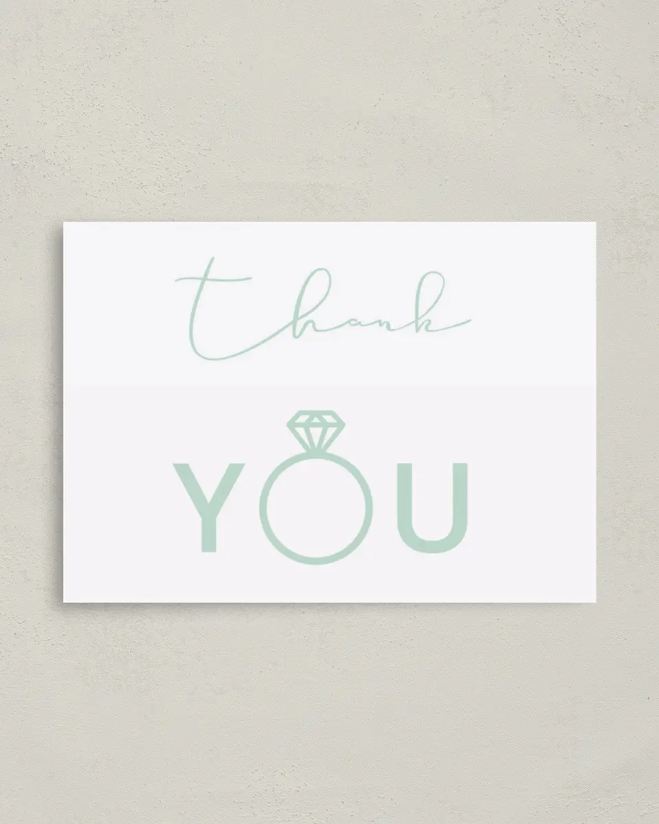 This is a 4" x 5.6" Newlywed called Ringing Joy printed in full color on Soft Touch Finish paper