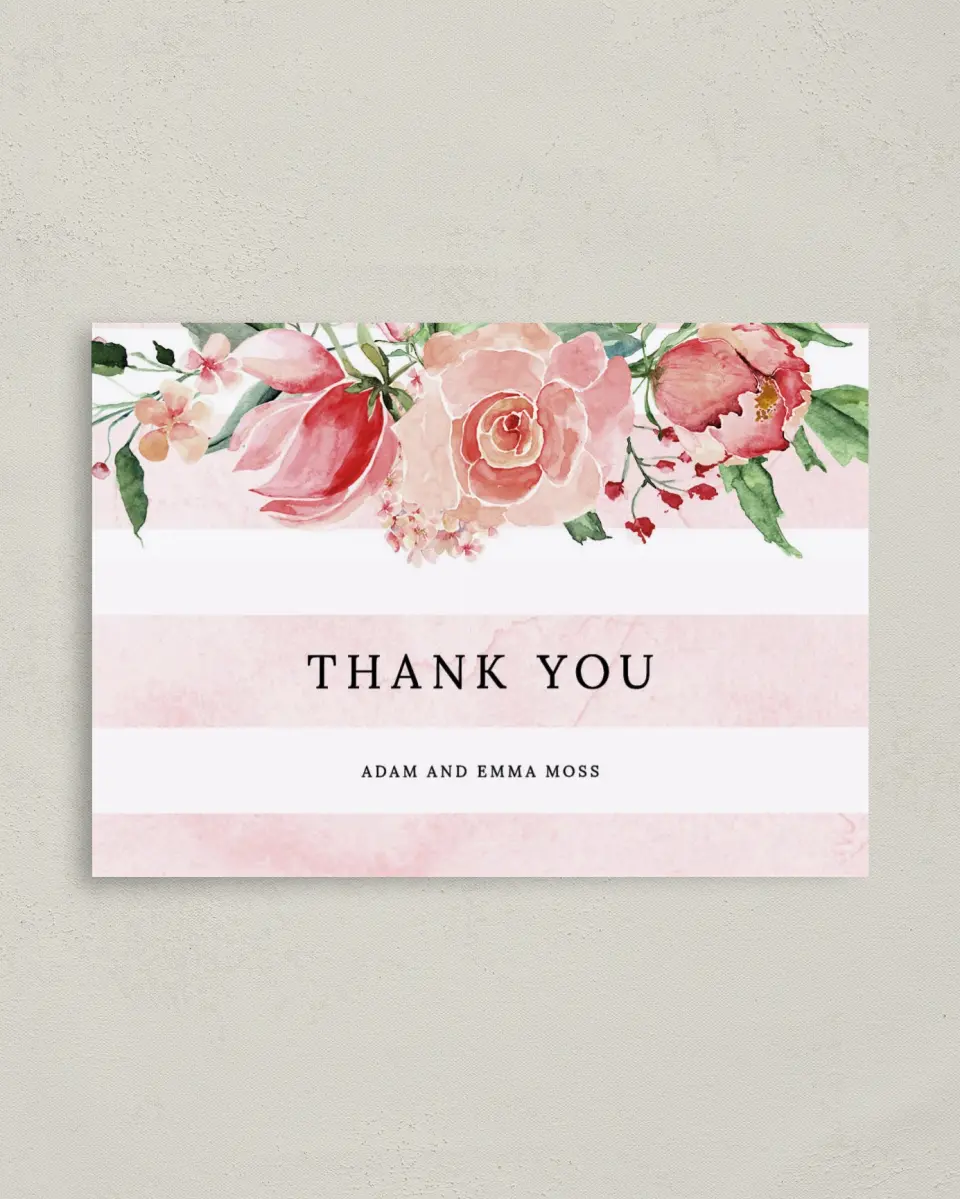 This is a 4" x 5.6" Thank You Postcard called Enchanted Crown printed in full color on Soft Touch Finish paper