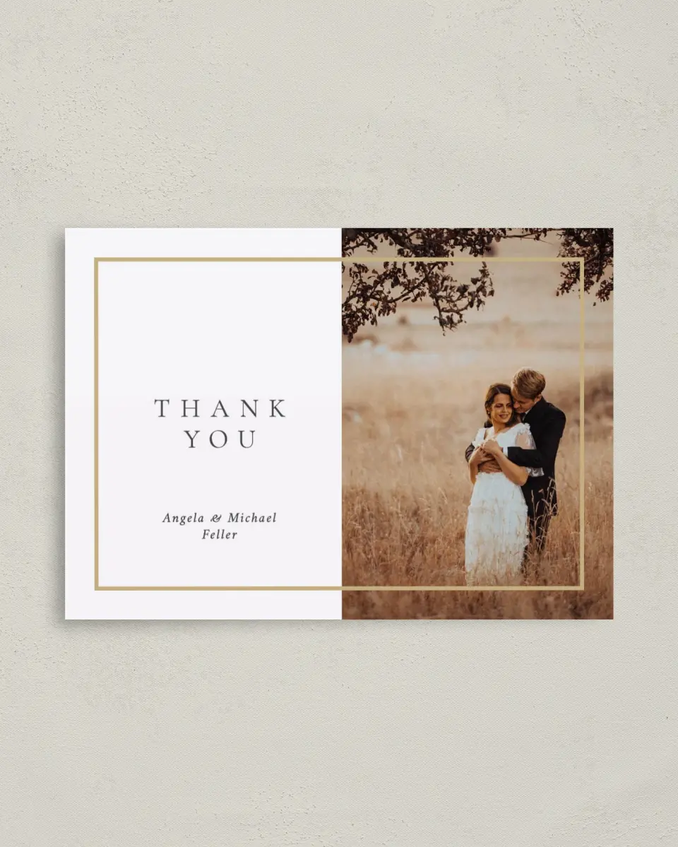 This is a 4" x 5.6" Thank You Postcard called Rich Structure printed in full color on Soft Touch Finish paper