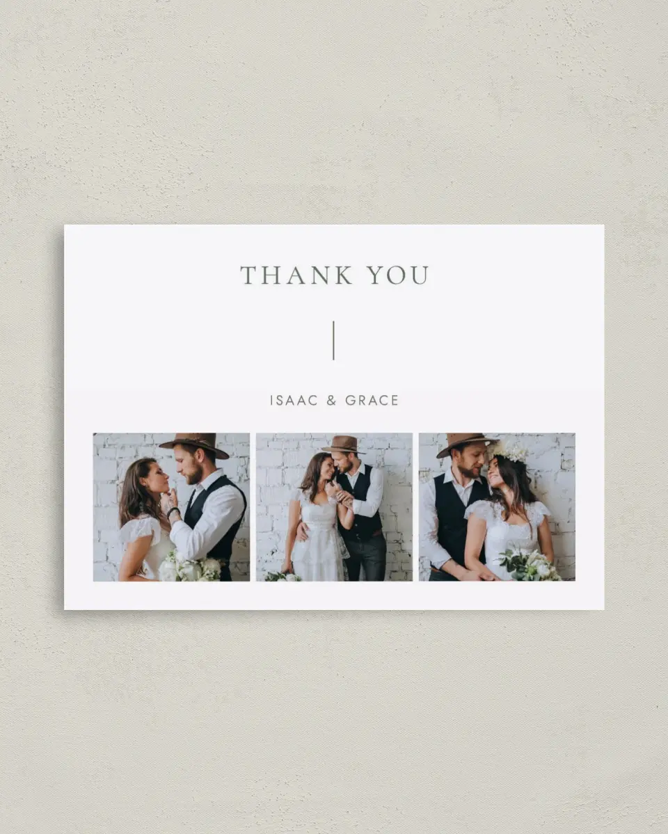 This is a 4" x 5.6" Thank You Postcard called Sweet & Neat printed in full color on Soft Touch Finish paper