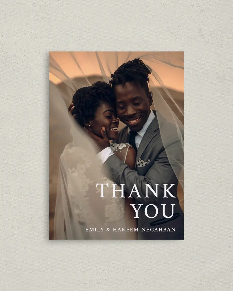 This is a 4" x 5.6" Thank You Postcard called Timeless Truth printed in full color on Soft Touch Finish paper