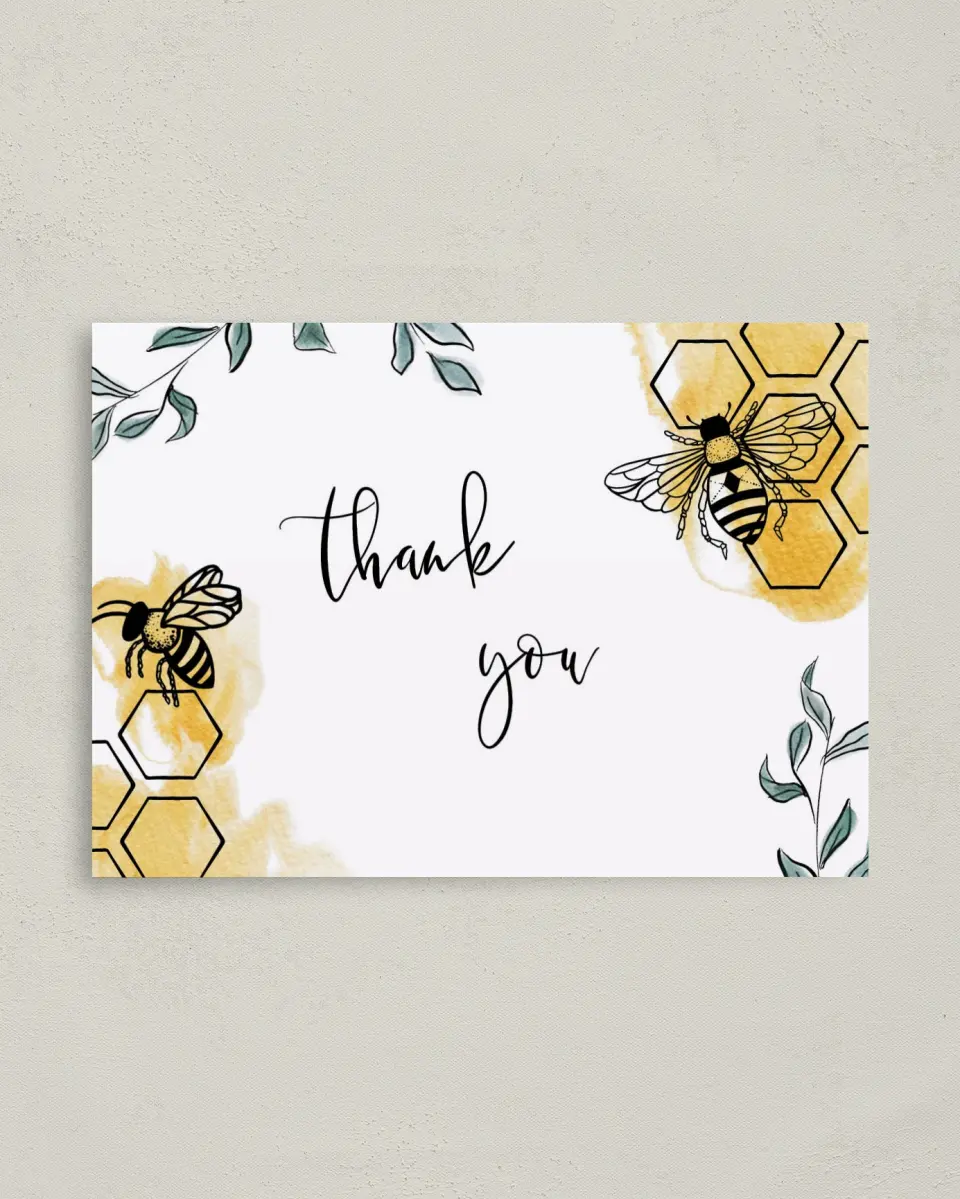 This is a 4" x 5.6" Newlywed called Bride to Bee printed in full color on Soft Touch Finish paper