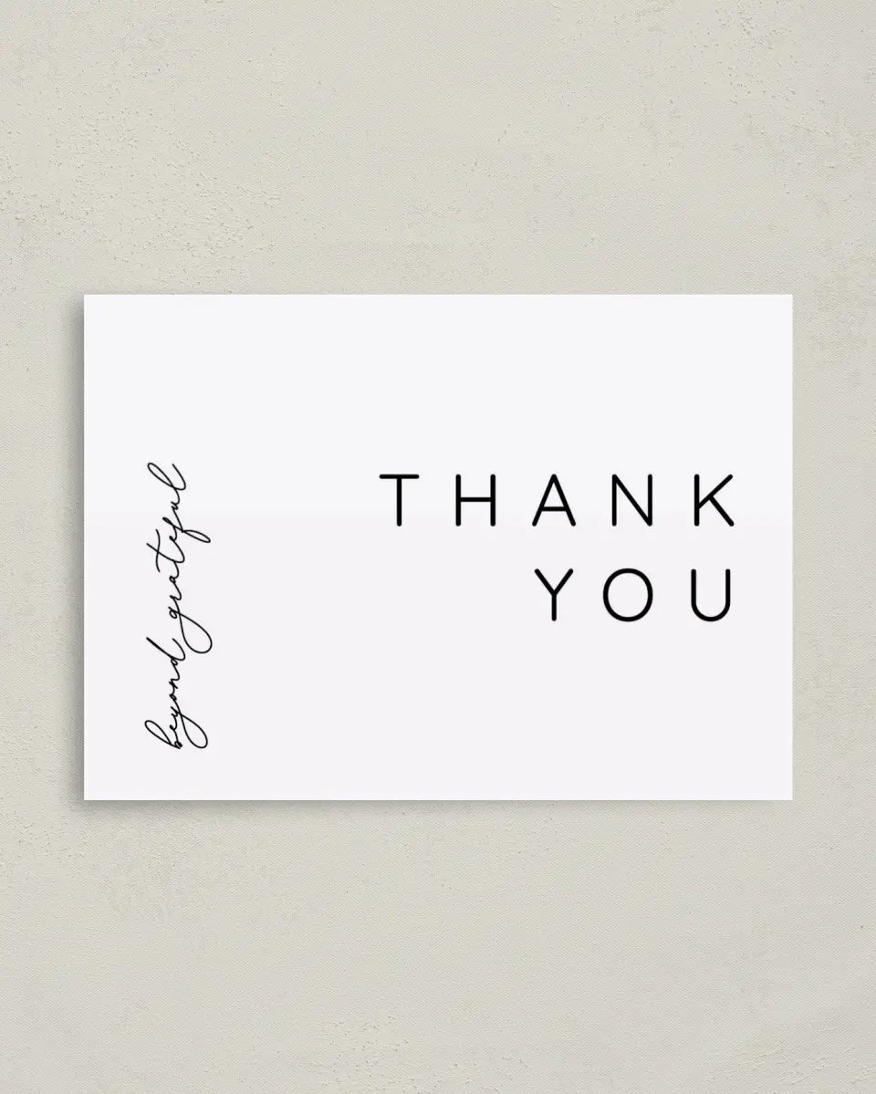 This is a 4" x 5.6" Newlywed called Simple Soiree printed in full color on Soft Touch Finish paper