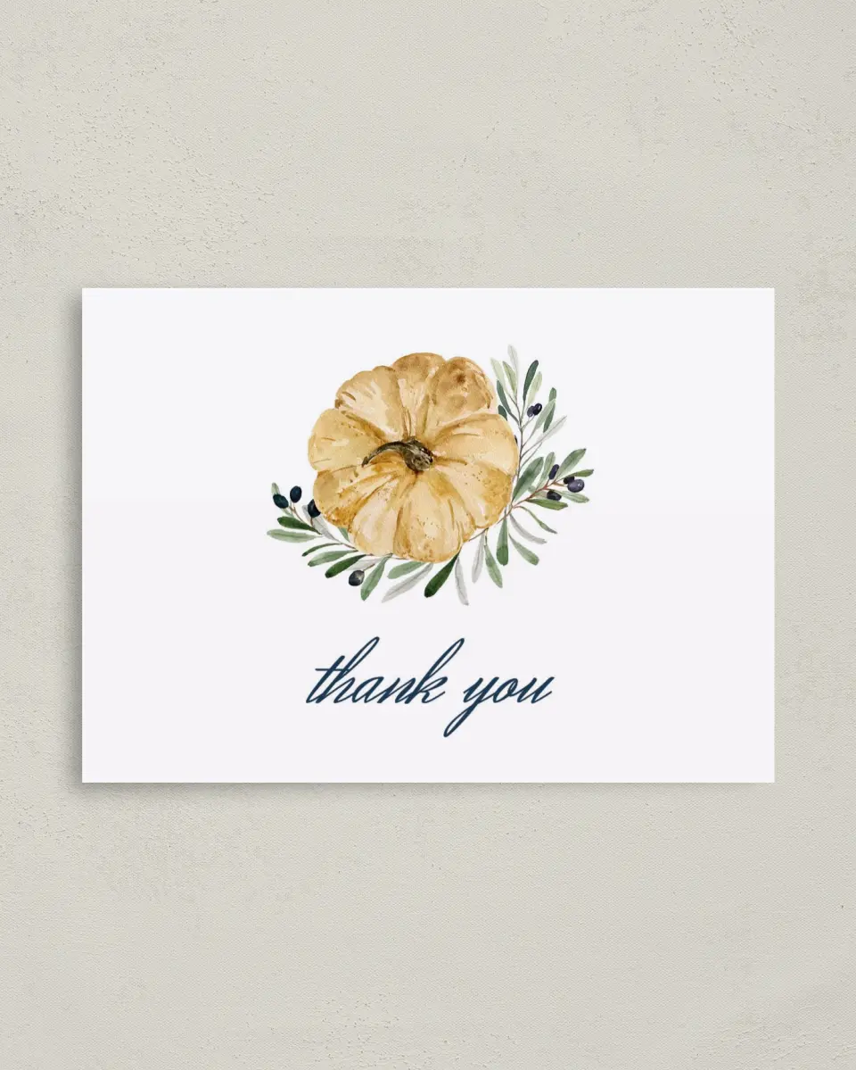 This is a 4" x 5.6" Newlywed called Fall Floral printed in full color on Soft Touch Finish paper