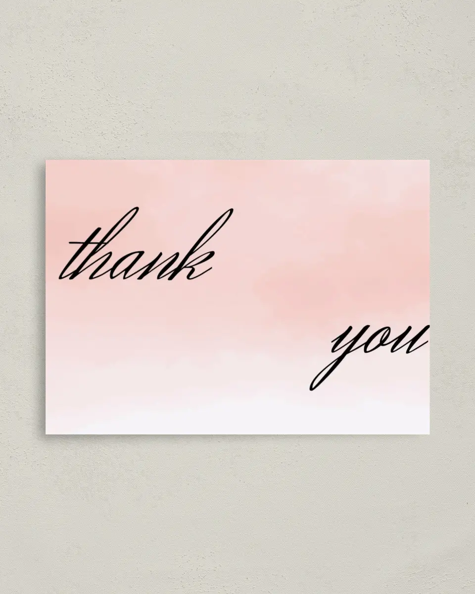 This is a 4" x 5.6" Newlywed called Virtual Celebration printed in full color on Soft Touch Finish paper