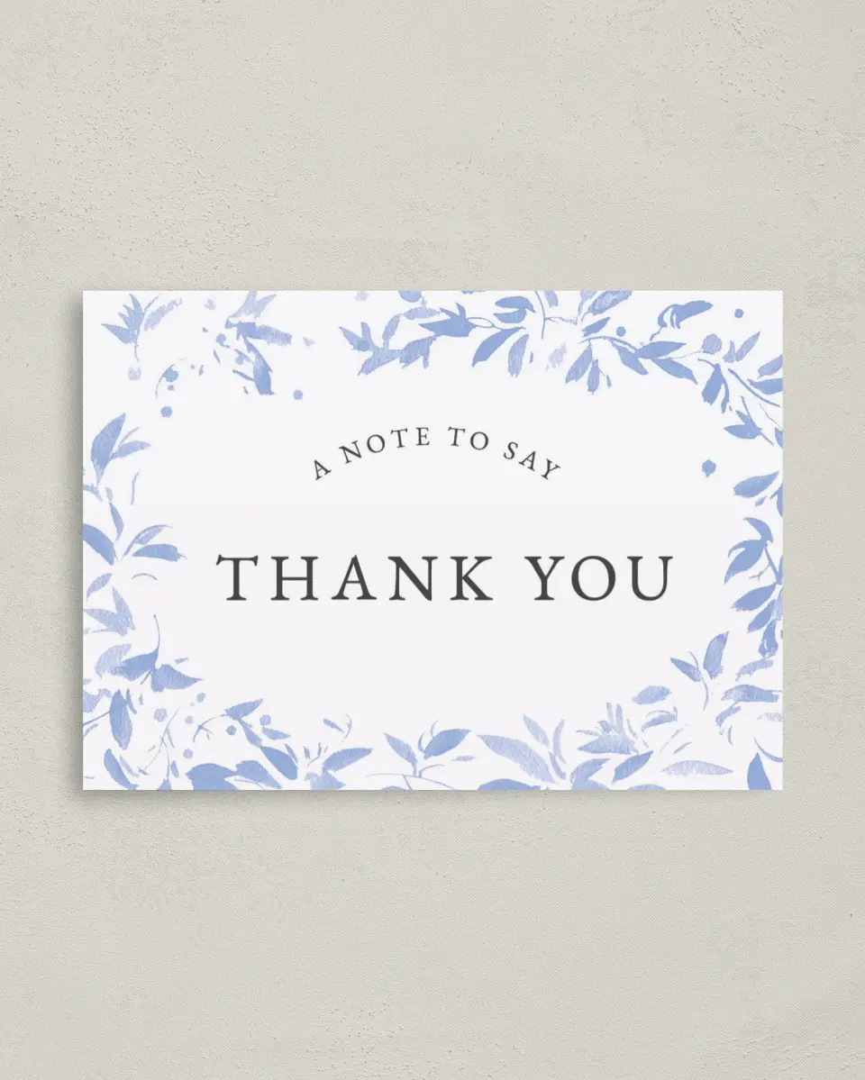 This is a 4" x 5.6" Graduation Thank You Postcard called Spring Surround printed in full color on Soft Touch Finish paper