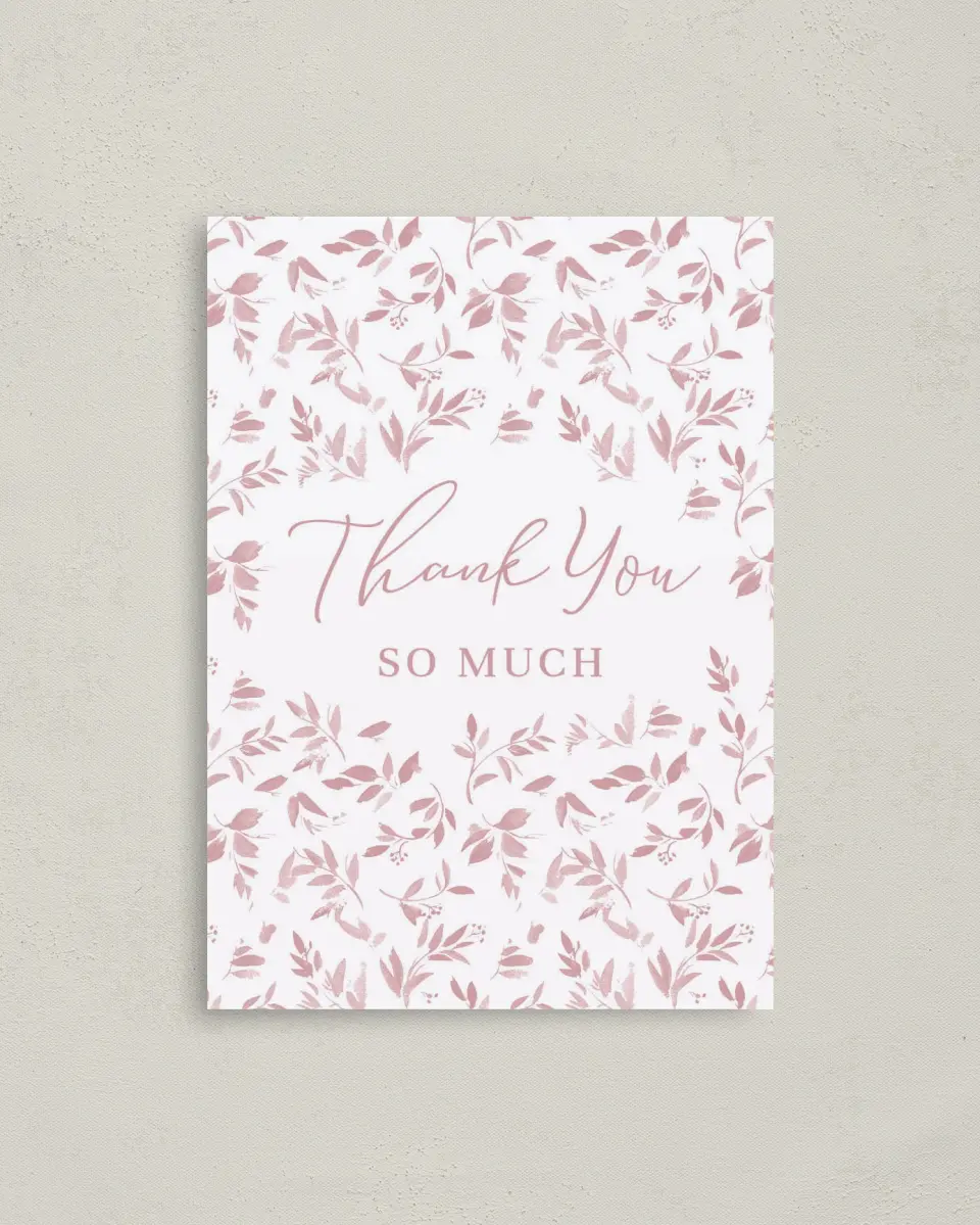 This is a 4" x 5.6" Graduation Thank You Postcard called Floral Girl printed in full color on Soft Touch Finish paper