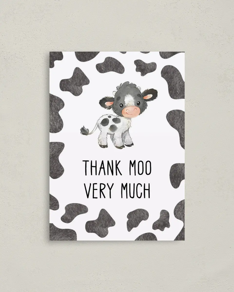 This is a 4" x 5.6" Graduation Thank You Postcard called Modern Moo printed in full color on Soft Touch Finish paper