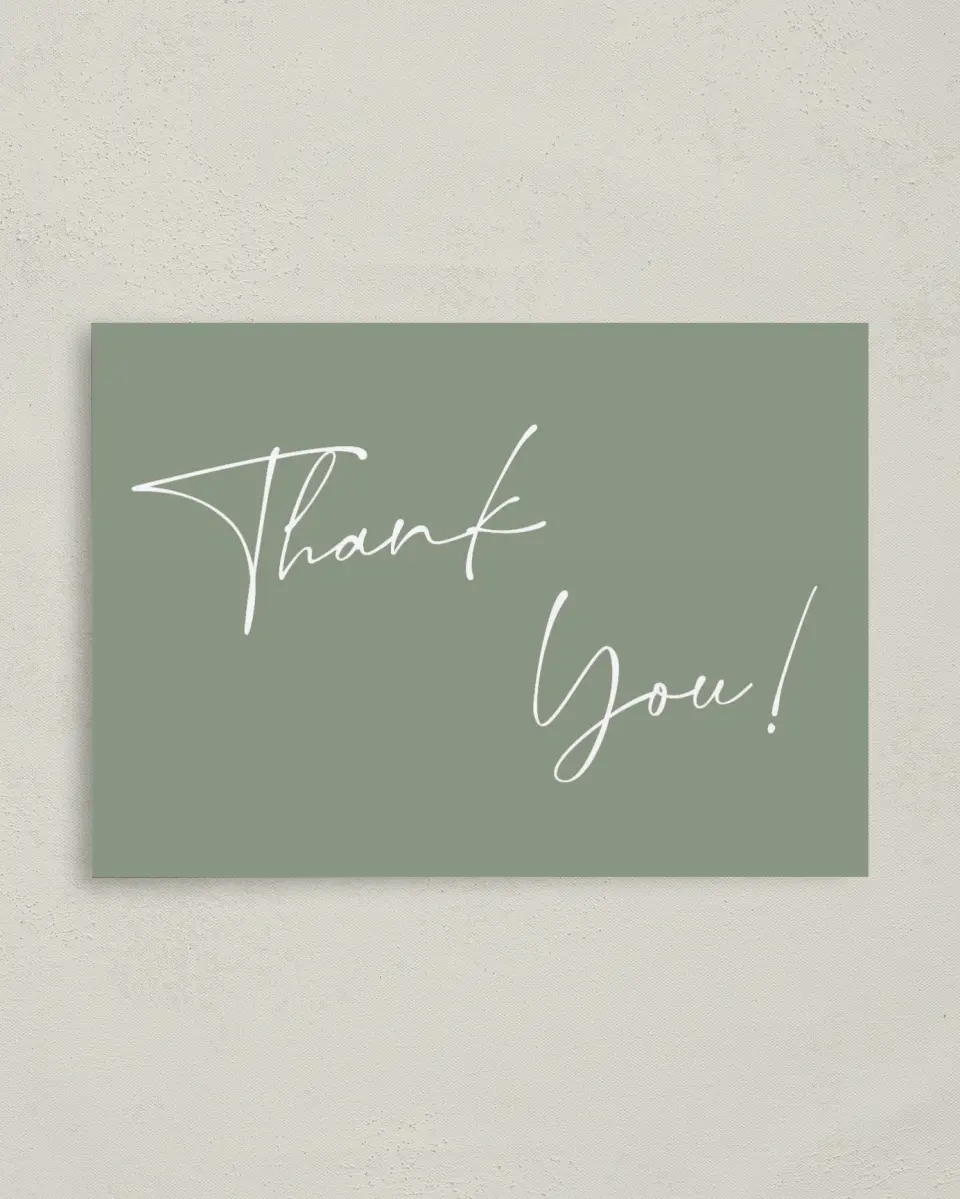 This is a 4" x 5.6" Baby Shower Thank You Postcard called Oh Baby printed in full color on Soft Touch Finish paper