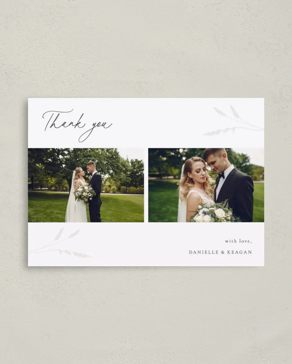 This is a 4" x 5.6" Thank You Postcard called Wild Devotion printed in full color on Soft Touch Finish paper