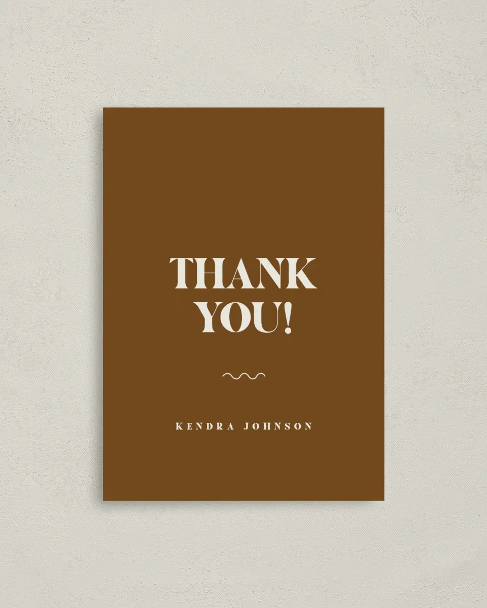 This is a 4" x 5.6" Graduation Thank You Postcard called Wonderful Welcome printed in full color on Soft Touch Finish paper