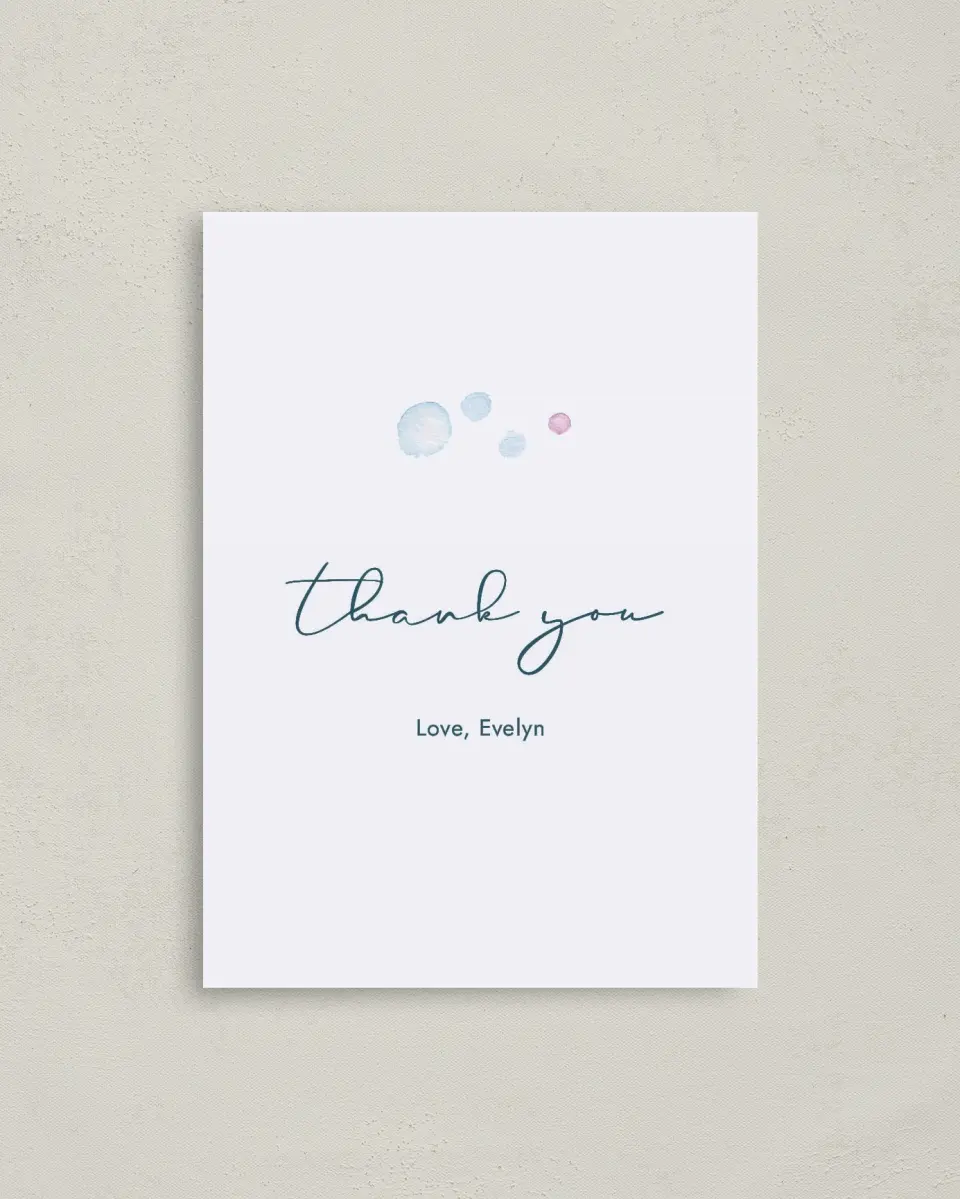 This is a 4" x 5.6" Graduation Thank You Postcard called Under The Sea printed in full color on Soft Touch Finish paper
