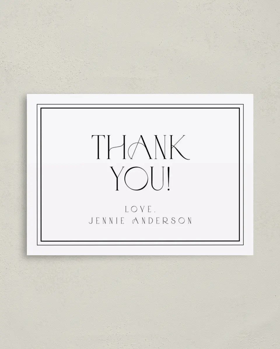 This is a 4" x 5.6" Newlywed called Clean and Classy printed in full color on Soft Touch Finish paper
